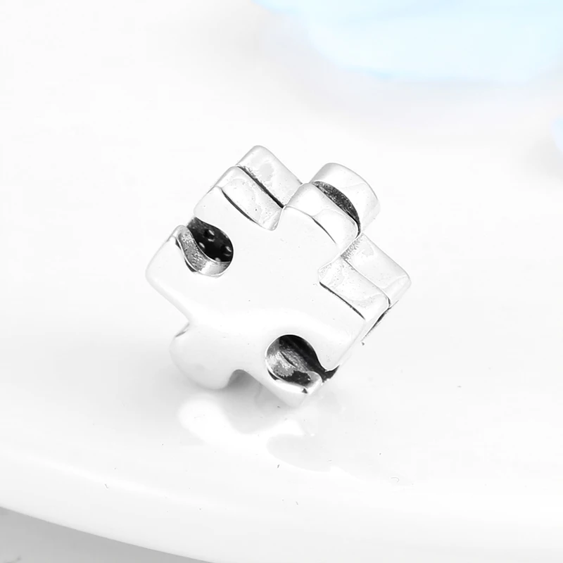 925 Sterling Silver Lucky Puzzle Square clips charms bead jewelry making Fit Original reflection Charm Bracelet | Украшения и