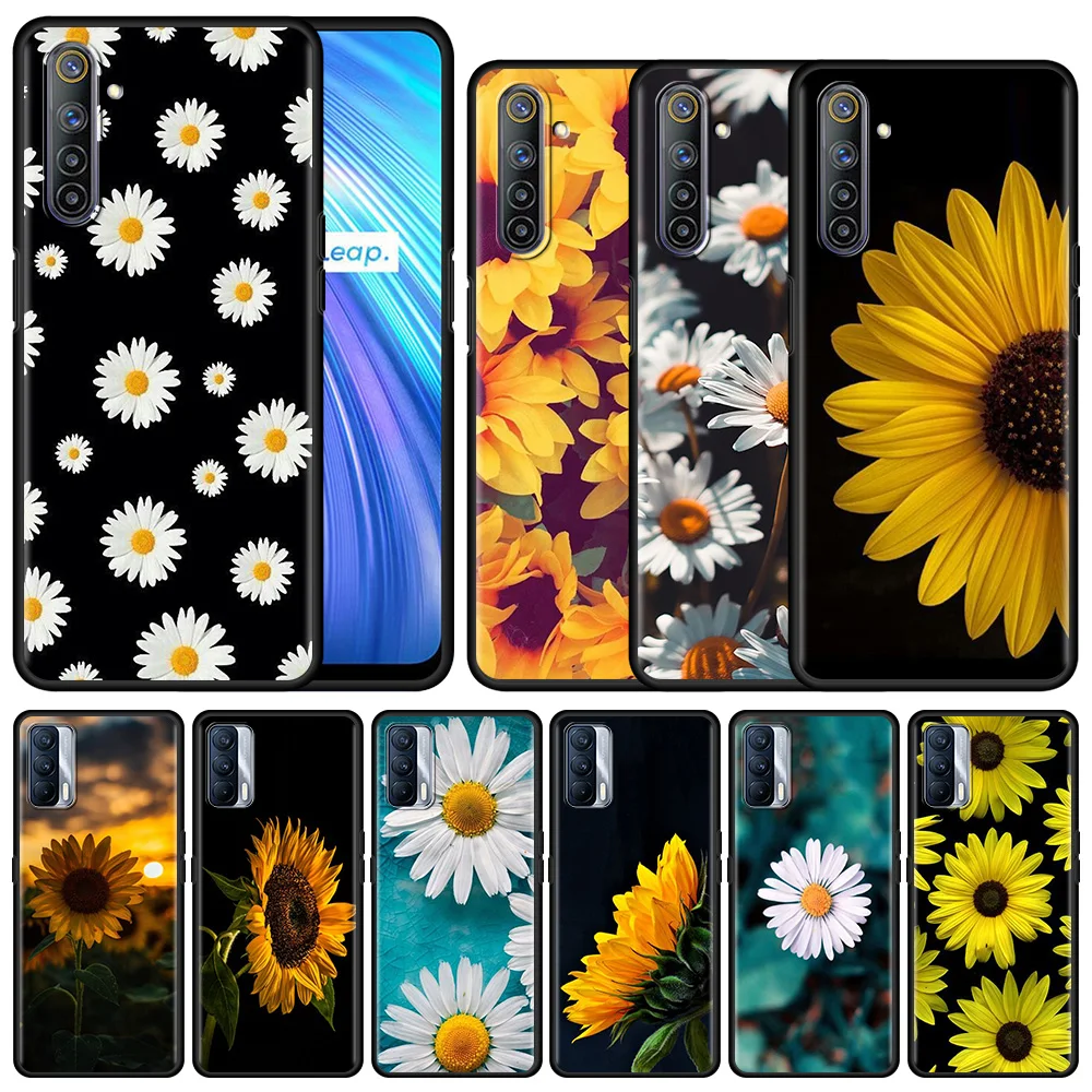 

Phone Case For Realme 8 C21 6 7 5 X50 X7 Pro C3 XT GT Neo Master Explorer 7i C15 C11 C12 C21Y Summer Daisy Sunflower Floral