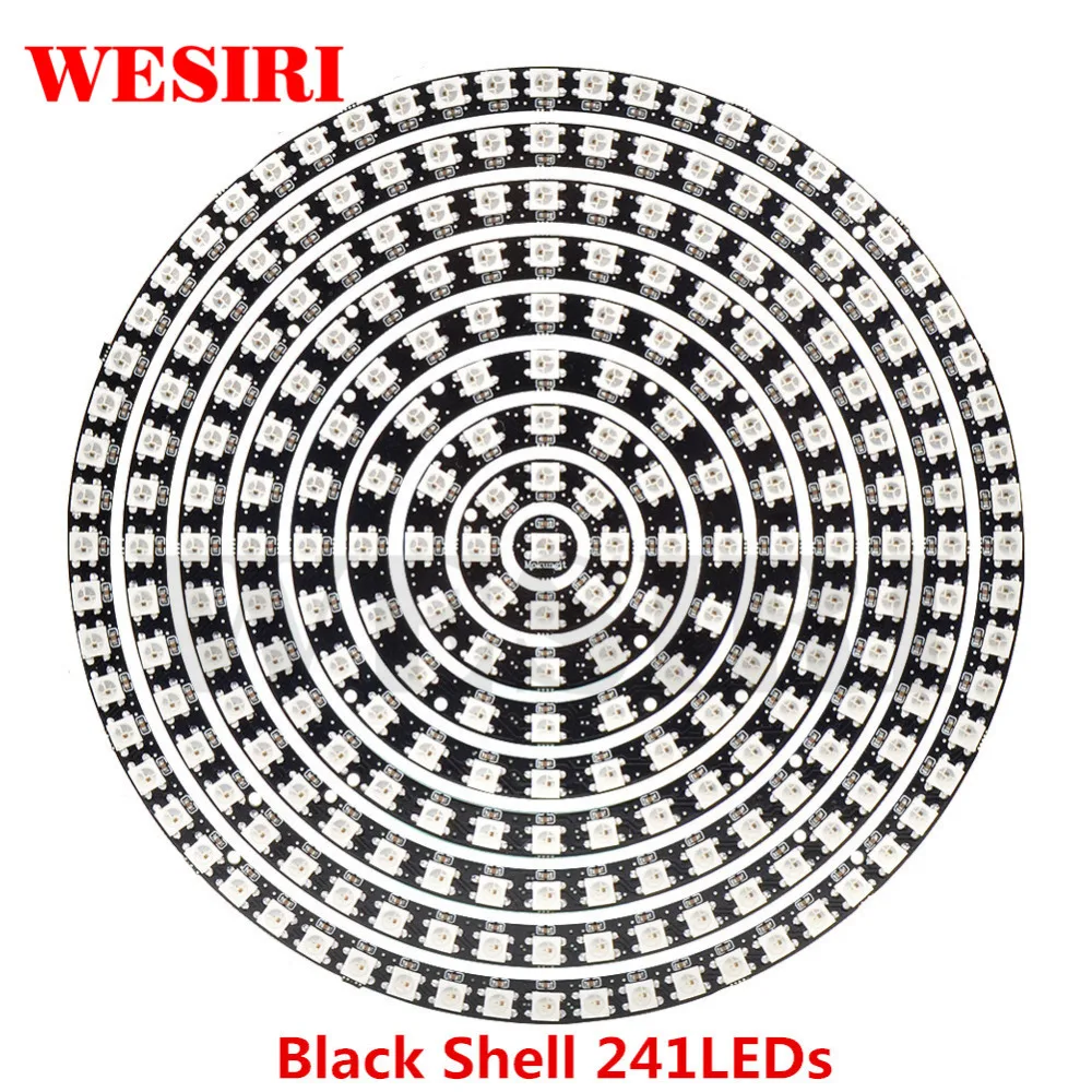 Светодиодный DIY кольцо WESIRI WS2812B 1 8 12 16 24 32 40 48 60 93 241 бит светодиодный s SK6812 5050