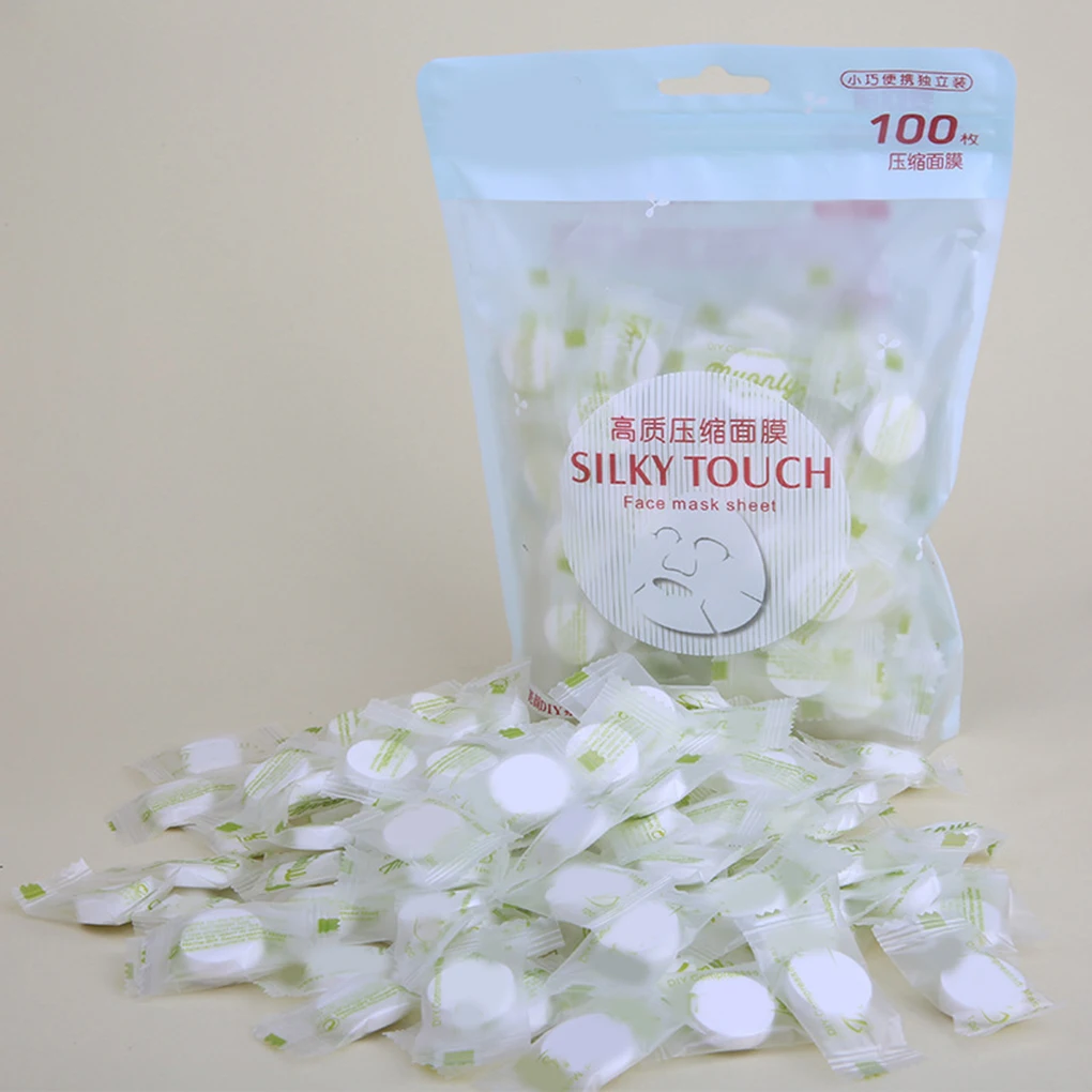 Сжатая маска для лица 100 шт. одноразовая обернутая листы таблеток сделай сам