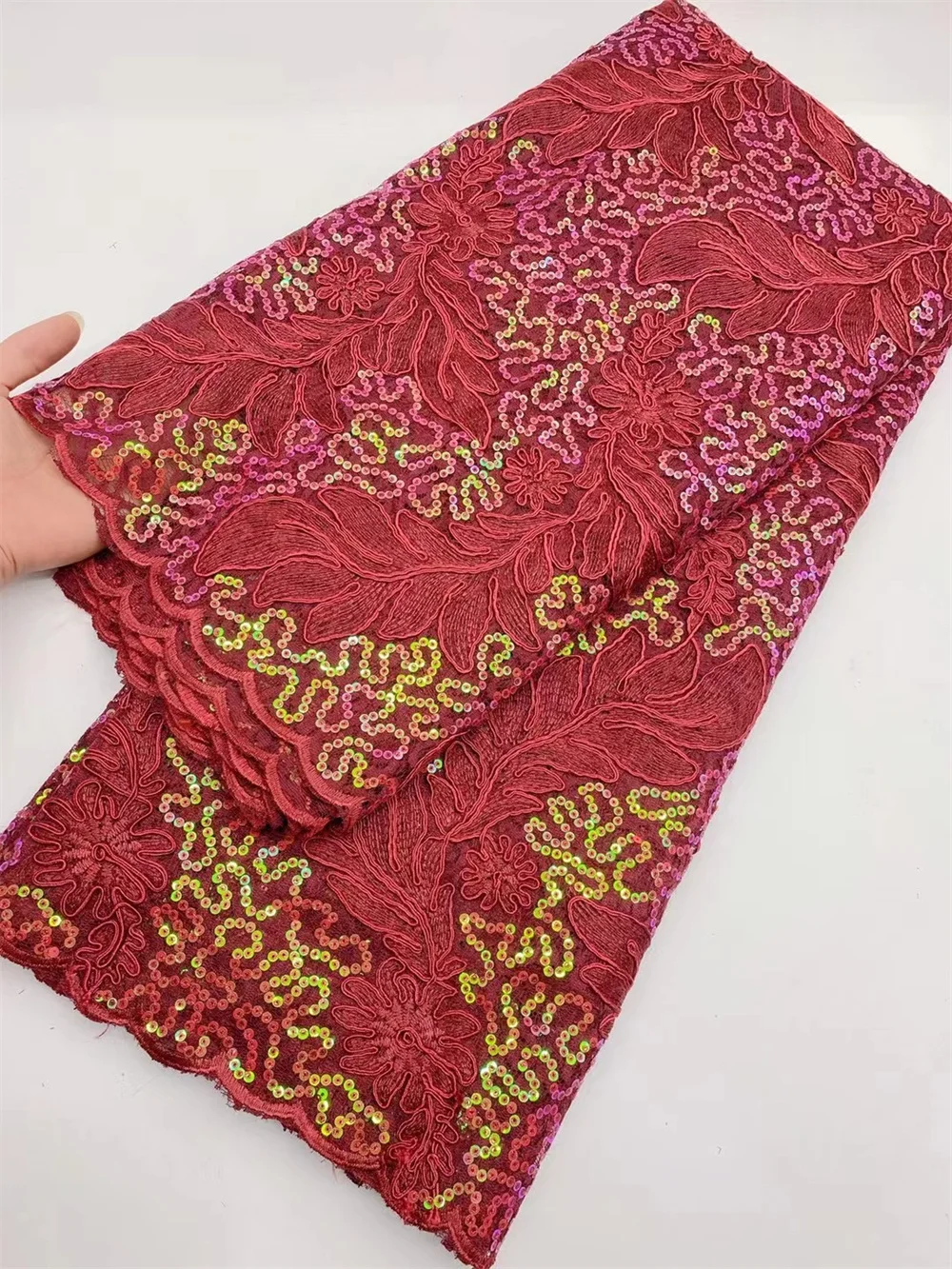 

Нигерийская гипюровая кружевная ткань с блестками, французская сетчатая кружевная ткань, 2021 Африканский шнур, кружевная ткань для свадебно...