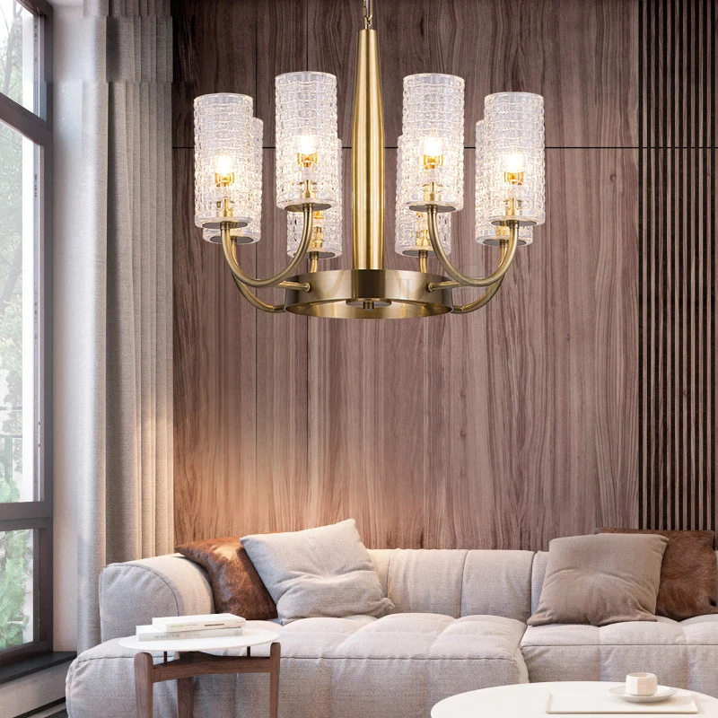 Роскошная американская Люстра для гостиной из меди дизайнерские стеклянные