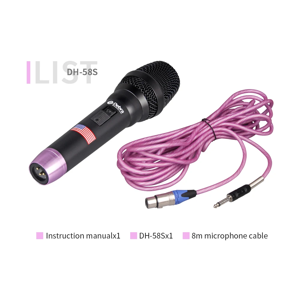 Debra DH 58S (черный) Высокое качество проводной Ручной вокальный микрофон для