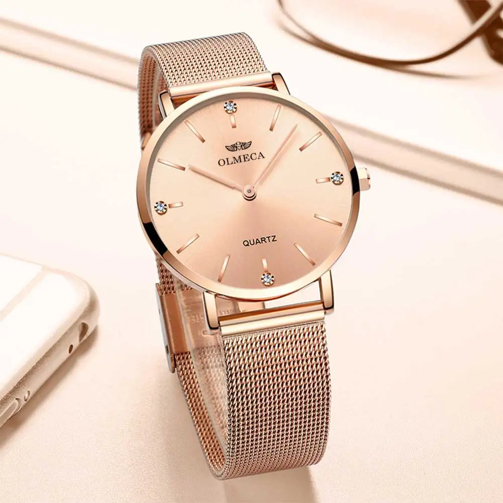 Sport Women Watches OLMECA Rose Luxury Brand Watch Dress Reloj Mujer Water Resistant Wrist | Наручные часы
