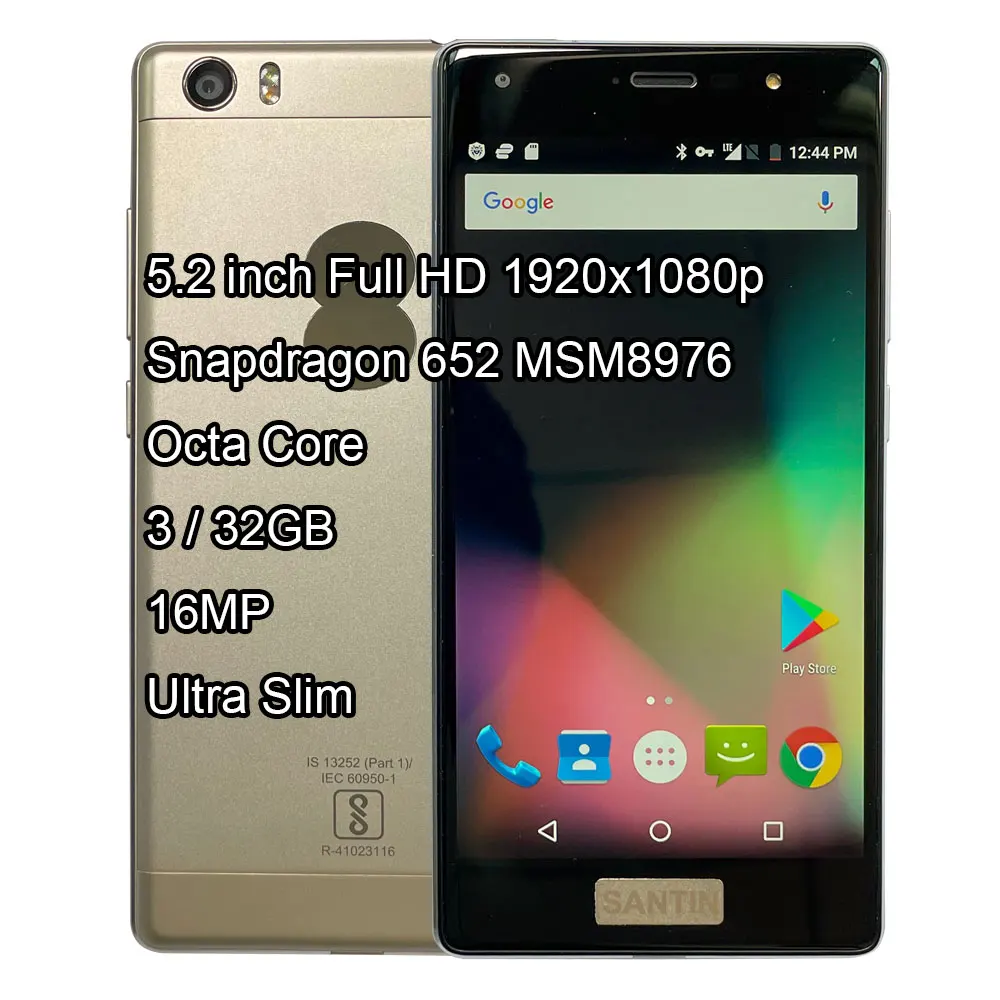 SANTIN PANDA Snapdragon 652 16MP 5 2 &quotFull HD ультратонкий Восьмиядерный OTG 3 ГБ ОЗУ 32 Гб ПЗУ