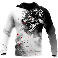 3d printed casual hoodies animal red eye wolf unisex springfall harajuku for menwomen zip hooded pullover funny sweatshirt 04