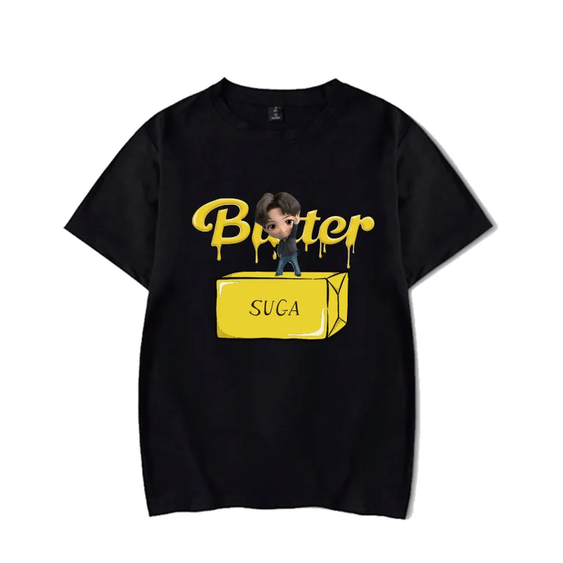 

Летняя женская футболка Bangtan Boys Kpop с изображением мультяшных персонажей корейская мода Harajuku уличная одежда хлопковые топы