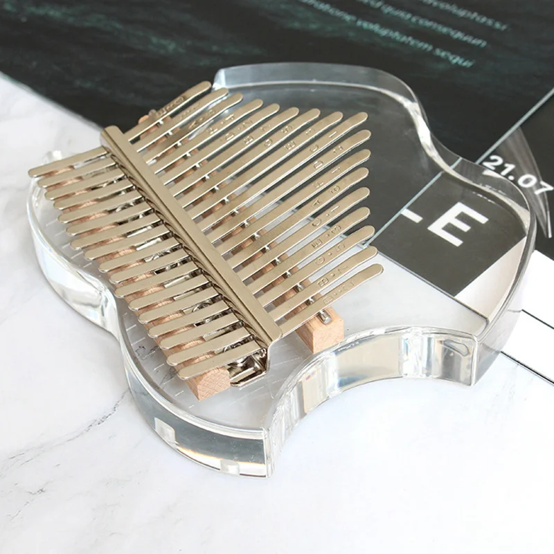 

Crystal Kalimba Apple Thumb Piano 17-Tone Beginner Transparent Finger Piano Thumbs Two Finger Piano