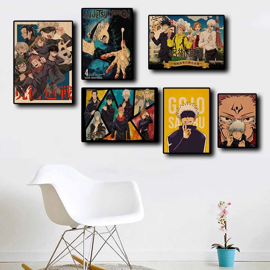 

Классический японский аниме юютсу кайсен постер для детской комнаты гостиной Кофейни бара качественная Картина на холсте искусство домашн...