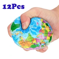 12pcs 76mm anti stress relief world map foam ball atlas earth globe palm ball planet toys for chrildren educational supplies fe