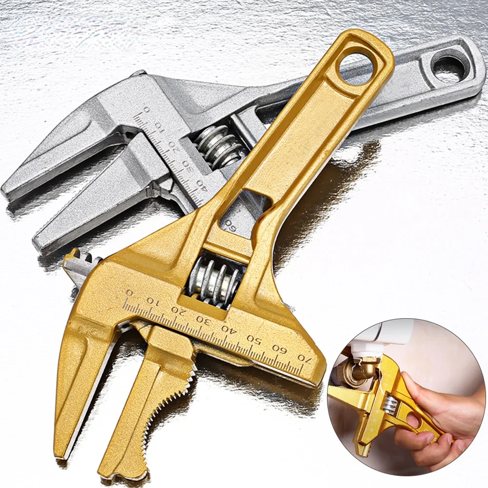 

Многофункциональный универсальный гаечный ключ с короткой рукояткой, большой открывающийся Регулируемый инструмент для ремонта из алюмин...