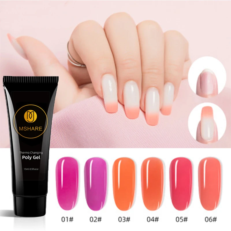 MSHARE поли термо меняющийся гель 15 мл термоменяющийся удлинитель без бумаги модель
