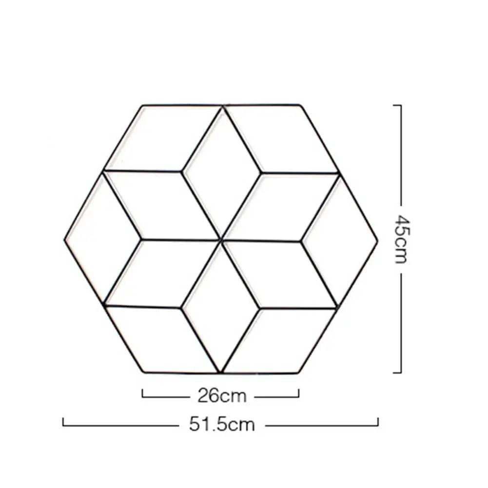 Скандинавские Ins шестиугольная сетка из кованого железа красная фото настенная