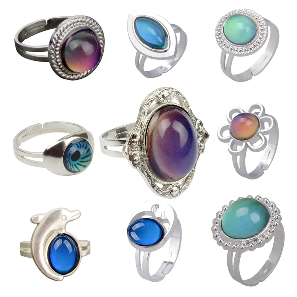 

Color Changing Mood Ring Vintage gemstone Adjustable Opening Size