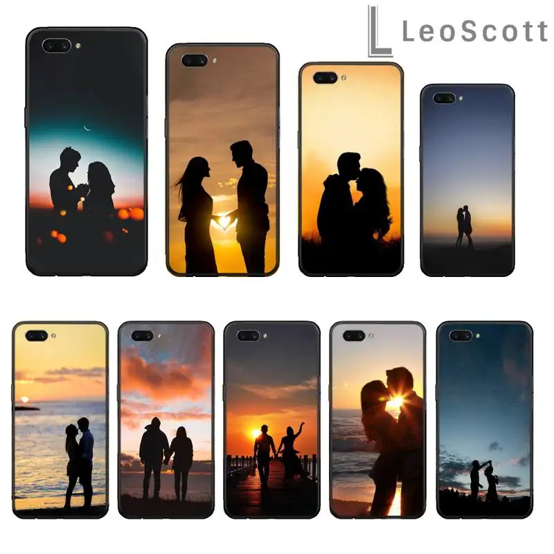 

Couple sweet back view sunset Phone Case For OPPO R9 R11 R15 R17 RENO Realme S PLUS Normal 2z 3 5 C2 pro cover