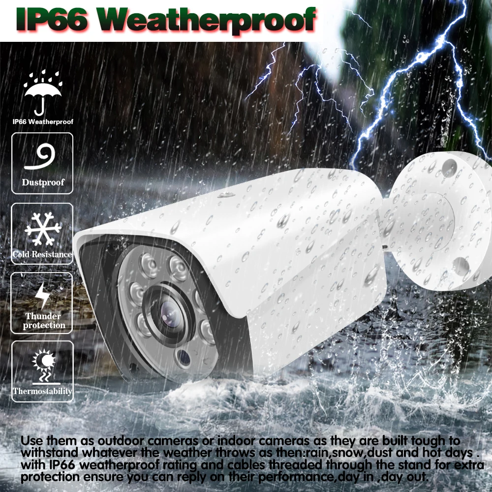 H.265 5MP CCTV безопасности POE IP камера обнаружения человека Открытый Wterproof Аудио Видео