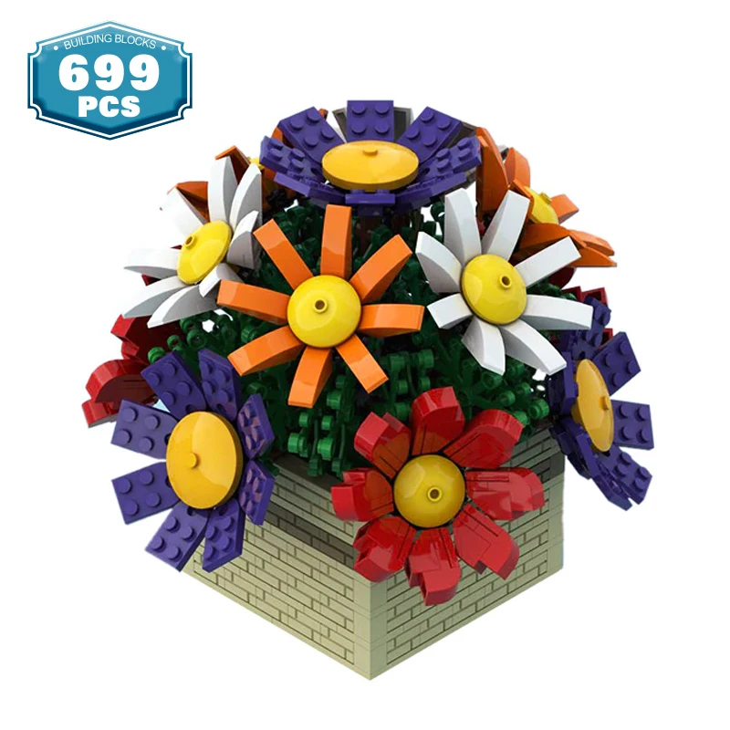 

Конструктор Moc, горшечные растения, цветы, строительные блоки, серия город, украшения для дома, украшение для гостиной, детские игрушки, пода...
