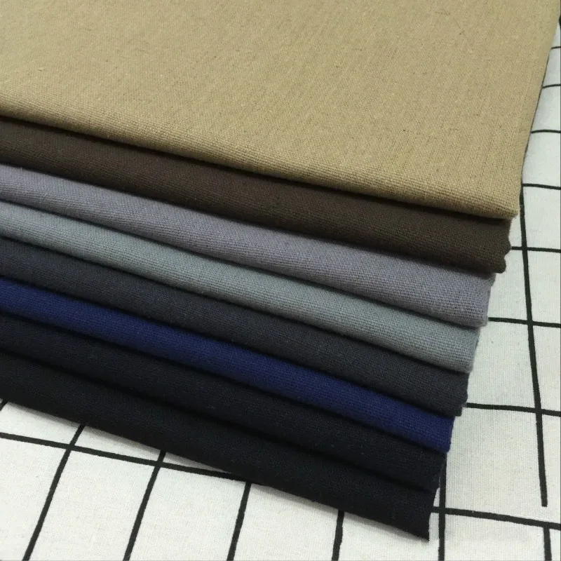 Однотонная хлопковая льняная ткань DIY шитье стеганое полотно хлопок холст