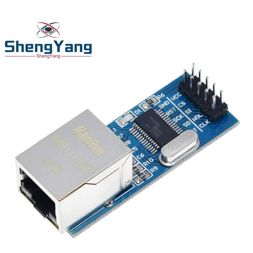 Сетевой модуль ShengYang Mini ENC28J60 Ethernet LAN для Arduino 51 AVR SPI PIC STM32 LPC оптом|Интегральные
