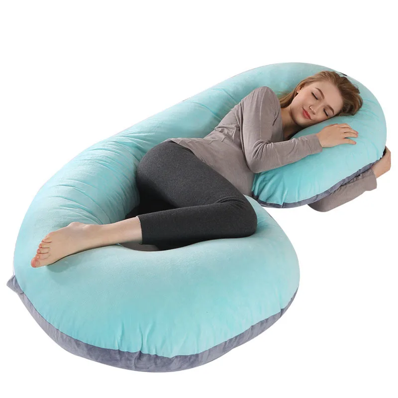 

Crystal Velvet Pregnancy Pillow C Type Maternity Pillow Soft Washable Nursing Pillow For Sleeping Bedding Body Pillow Side Sleep