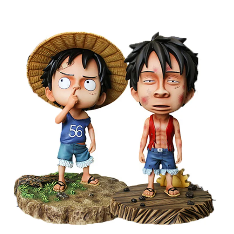 

Anime One Piece Luffy Action Figures Toys Funny Q Version Cartoons Monkey D. Luffy PVC Doll Figurine Collector Model Toys Gift