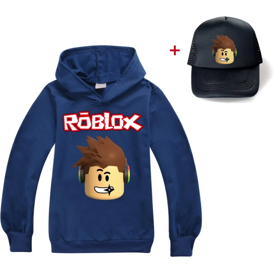 

Детские футболки ROBLOXing с длинным рукавом 2-16 лет, хлопковая футболка для мальчиков + Кепка, Детская футболка, Осенние топы для девочек, детска...