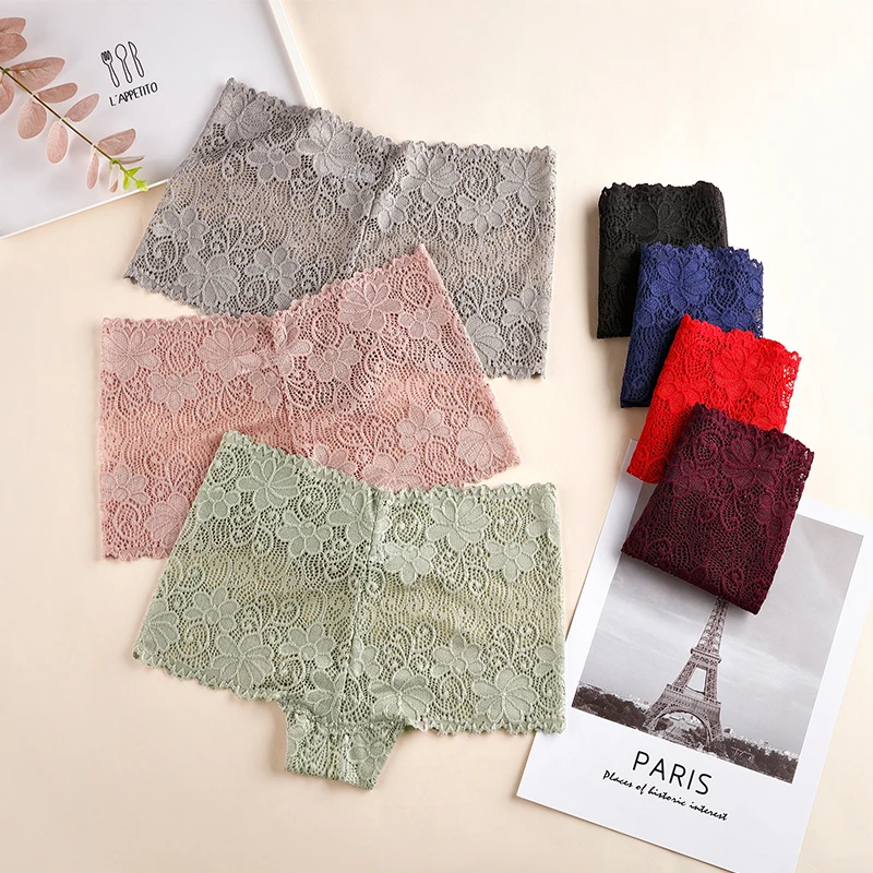 

7 шт., сексуальное нижнее белье для женщин, сексуальные кружевные бойфренды с 100% хлопковой промежностью, новые женские трусики, бесплатная д...