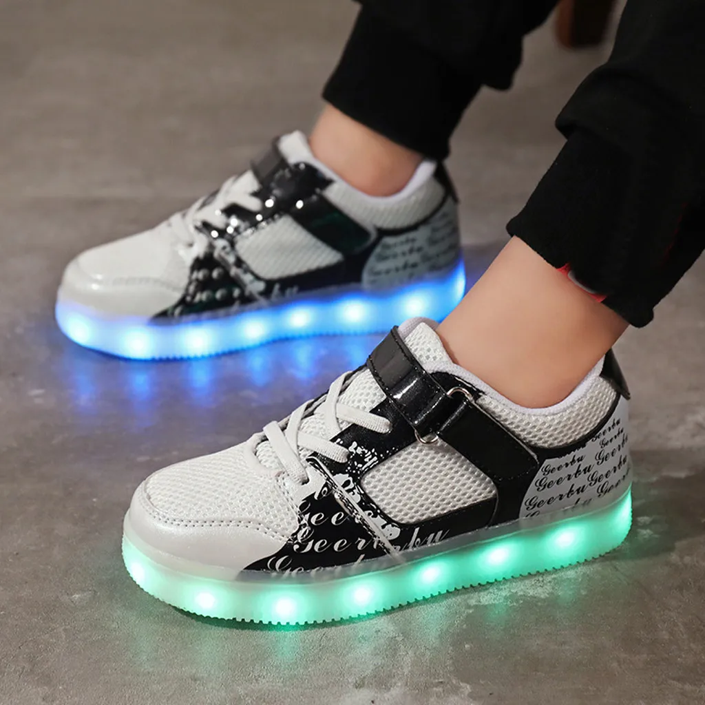 2020 Детская Обувь перезаряжаемая светильник Нескользящая дышащая повседневные