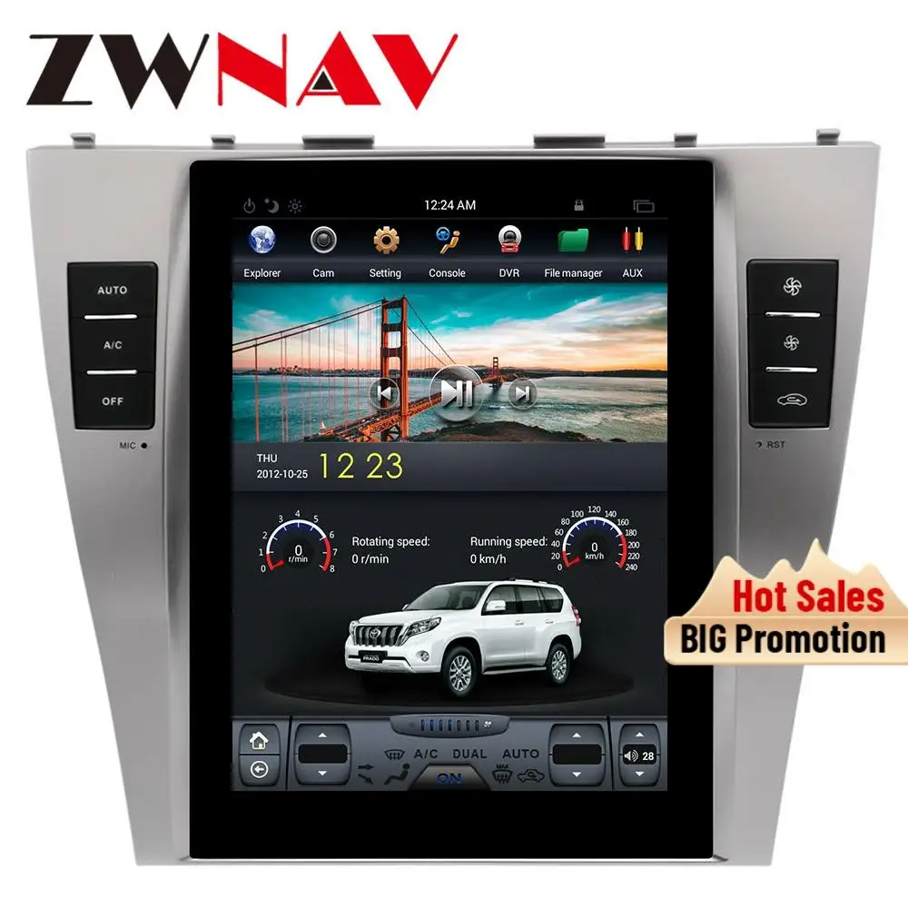 Автомобильный gps-плеер Tesla style с вертикальным большим экраном на Android 8 1 для TOYOTA CAMRY