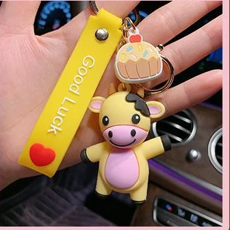 

2020 Hot Sale High Quality New Creative Korea Cute Little Cute Cow Keychains Pendant Male Female Couple Car Keyring Doll Hot