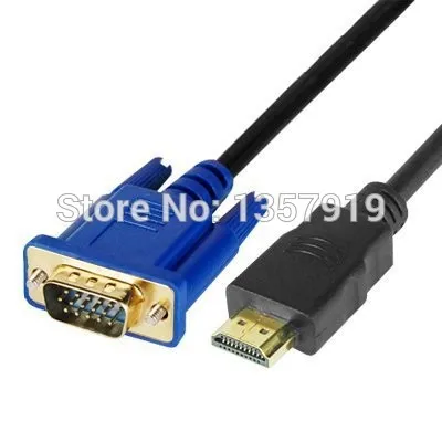 Оптовая продажа 1 8 м HDMI штекер к SVGA VGA M Преобразователь A/V переходник для кабеля 100