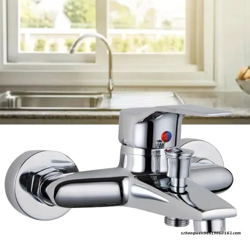 

Triple Bathtub Hot and Cold Mixing Water Faucet Sink Spray Shower Head Deck Mounted Basin Mixer Taps Home Improvement 28GF