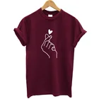 Новое поступление, женская футболка с графическим принтом Love Hand, забавные летние топы, плюс размер, футболка, Femme, хипстерская одежда, уличная футболка, бренд