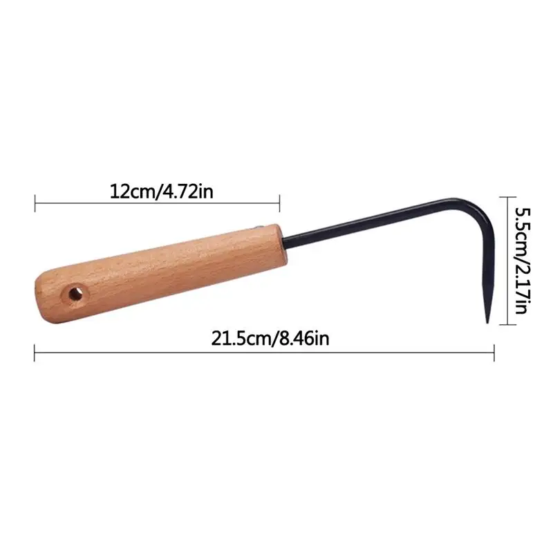 

Garden Weeding Hook Compound Steel Sickle Manual Weeder with Wooden Handle Outdoor Digging Cultivator Single-claw Hook