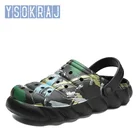 Мужские открытые пляжные босоножки ysocountry, летние легкие дышащие босоножки на плоской подошве, без застежки