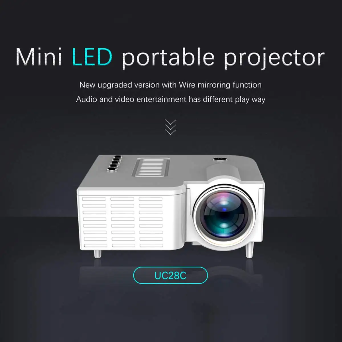 

UNIC UC28 1080P Home Cinema Movie Video Projector Portable Home Mini Video Equipment Support 4K Video U Disk TF Card STB