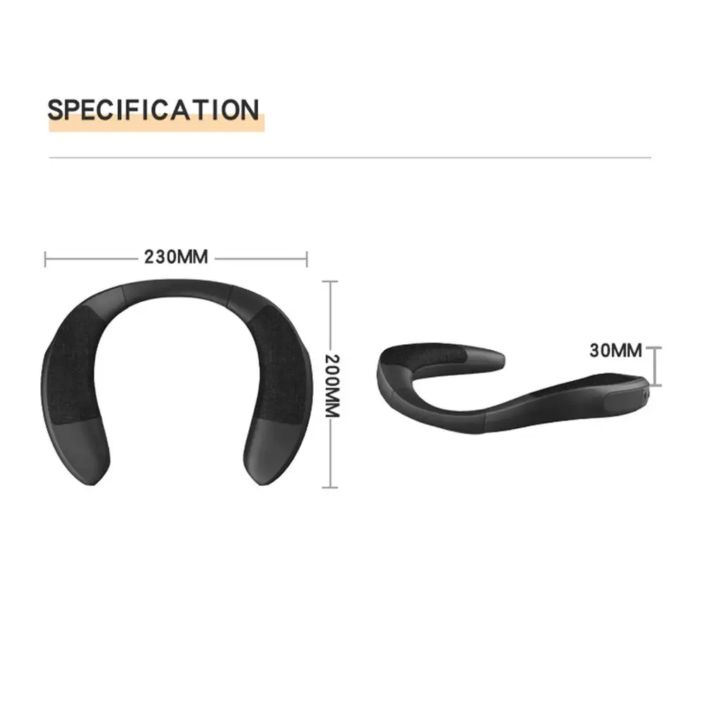 2021New Neck-mounted Speaker Wireless Bluetooth 5.0 Portable Speakers with Bass FM Radio 3D cinema stereo Black | Электроника