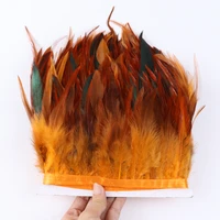 rooster feathers fringe trim for clothing sewing 10 13cm chicken feather ribbon dress decoration plumas plumes diy crafts