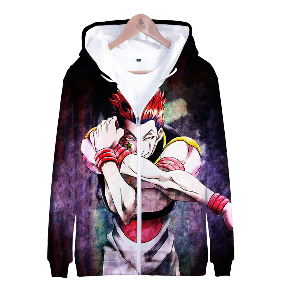 Толстовка с капюшоном Hunter X на молнии HXH Killua HIsoka костюм для косплея уличная одежда