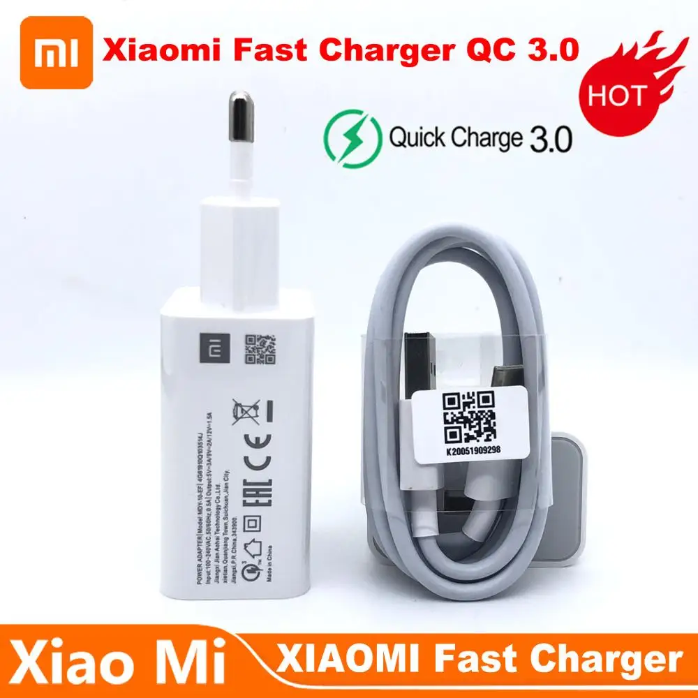 Оригинальное быстрое зарядное устройство Xiaomi QC 3 0 зарядный адаптер Usb Type C кабель