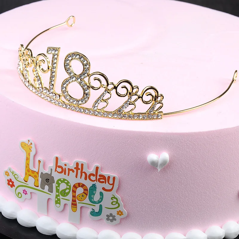 

1 Pcs 18th Birthday Princess Crown Headband Crystal Wedding Crown Hairband Women Headwear Hair Decoration Accessories