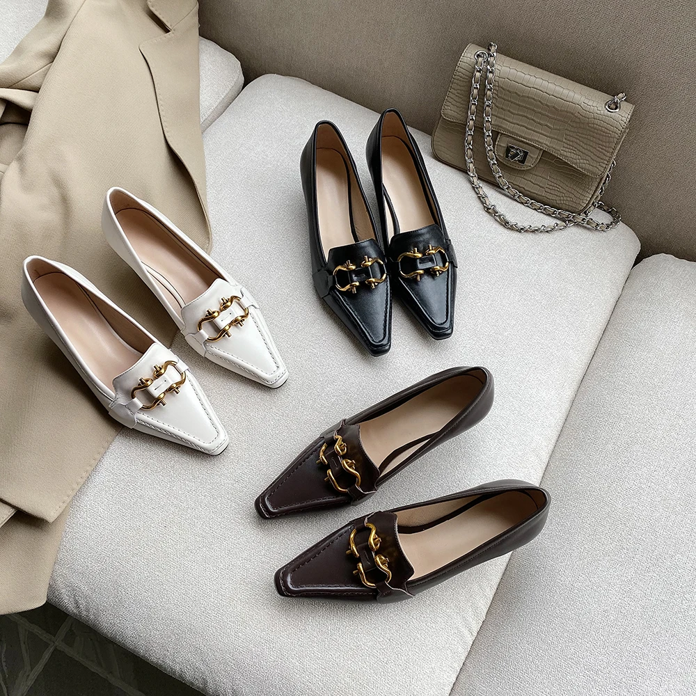 Туфли-лодочки на высоком каблуке из натуральной кожи Женские модельные туфли с