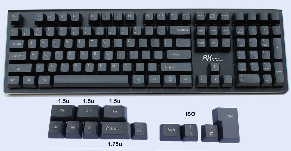 OEM черный PBT Keycaps ANSI iso макет верхняя печать боковая пустой для вишневых MX