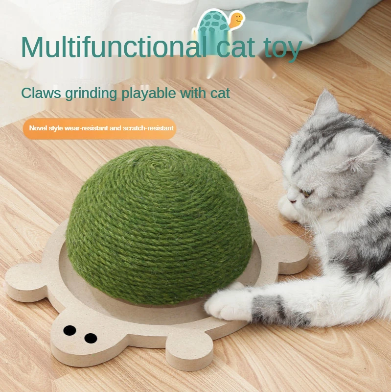 

Cat Scratch Board Tortoise Scratch Resistant Wooden Toys Without Chip Falling Pet Accessories Double-layer Rotating Track Ball