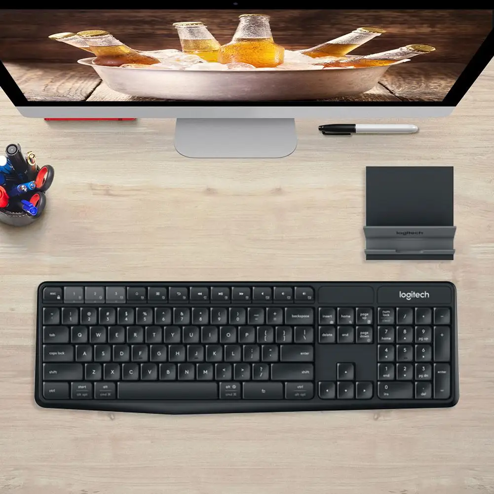 Bluetooth клавиатура Logitech K375S 104 клавиши 2 4 ГГц USB подставка для клавиатуры
