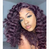 purple loose wave 13x6 lace frontal human hair wigs with baby hair full lace wigs for black women pre plucked natural hairline