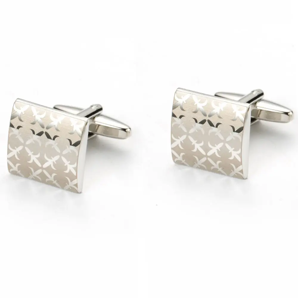 Gemelos Classic Silver-color Laser Copper Men's Cufflink Luxury Gift Party Wedding Suit Shirt Button Cuff Links 197 | Украшения и