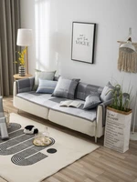 modern simple lattice soft ice silk sofa cover summer universal corner sofa mat towel slipcovers cushion for living room