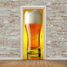Пивная большая наклейка на дверь чашки 3D Водонепроницаемая виниловая настенная бумага самоклеящаяся наклейка s фрески для ванной стеклянные двери домашняя контактная бумага