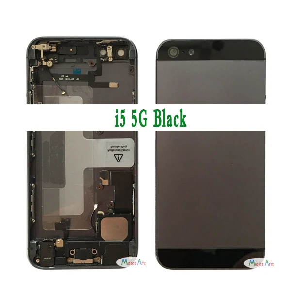 Для iphone 5 5G или 5S SE Высокое качество задняя средняя рамка Шасси Полный Корпус в сборе крышка батареи задняя дверь с гибким кабелем - Цвет: 5G Black